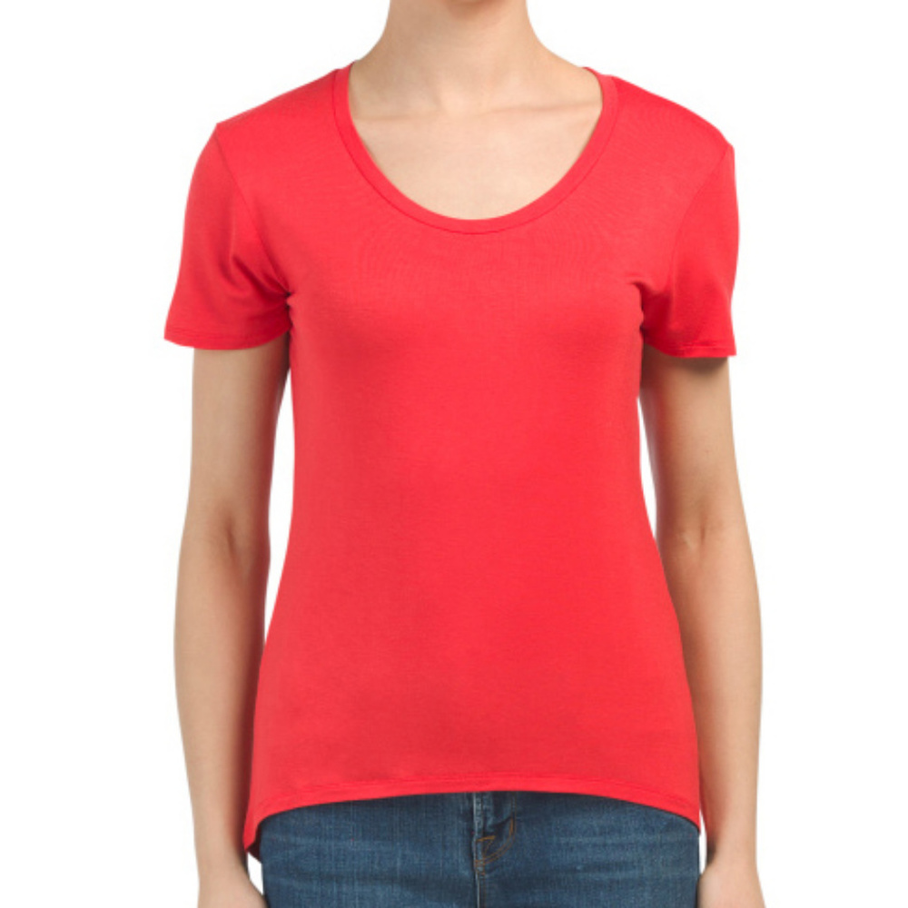 NWT ROMEO & JULIET Scoop Neck High Low Red Tee size Small